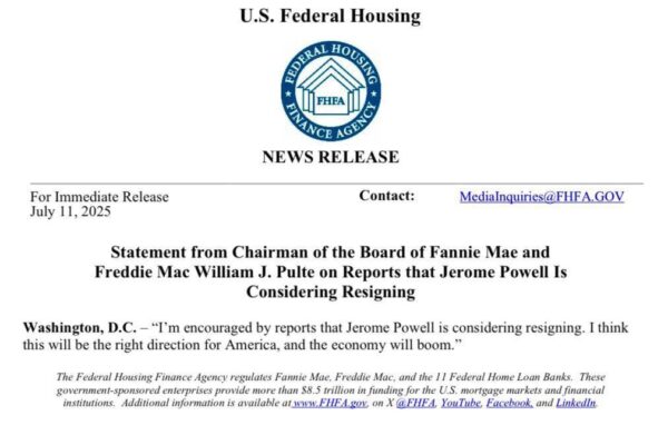 Federal Reserve Chair Jerome Powell contemplating resignation