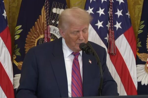 President Trump announcing legislation for the crypto market