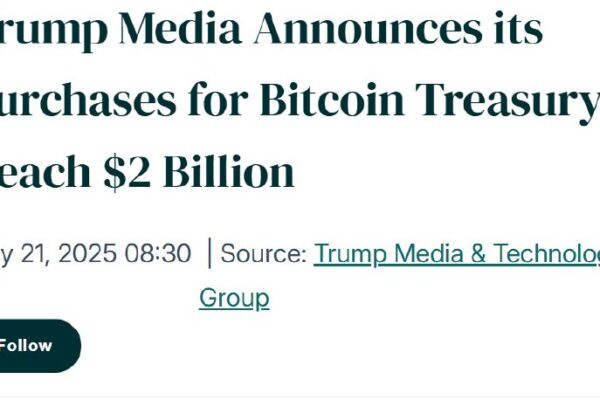 Trump Media Bitcoin acquisition
