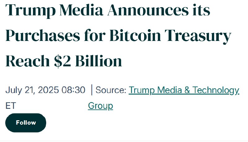 Trump Media Bitcoin acquisition