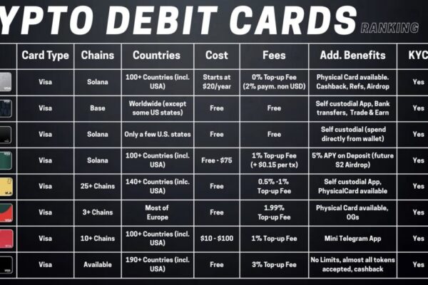 Crypto Debit Cards Comparison