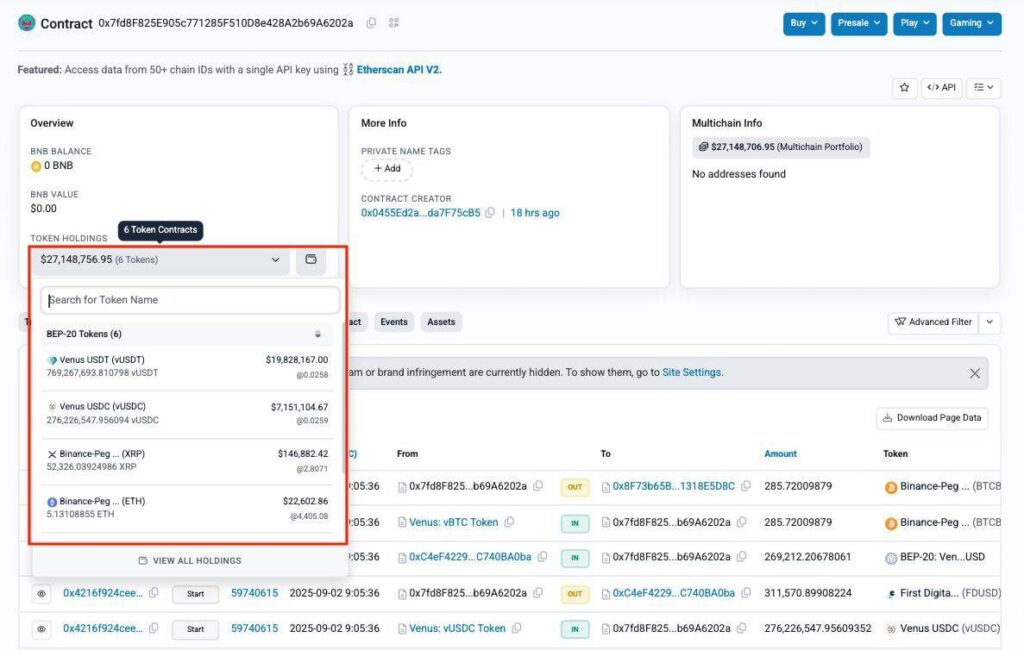 Venus Protocol Phishing Attack