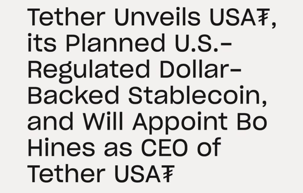 Tether Launches U.S.-Regulated Stablecoin USA₮